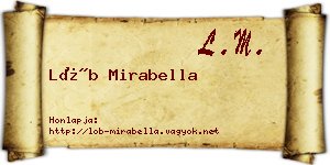Löb Mirabella névjegykártya